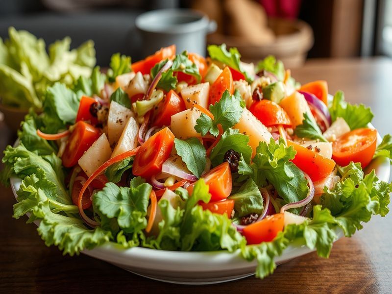 Salades fraîches et équilibrées servies au Restaurant Antartique Tanger.